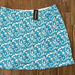 Ekouaer Skort Size XXL Teal & Blue Stretch Pull On Activewear Golf Tennis NWT